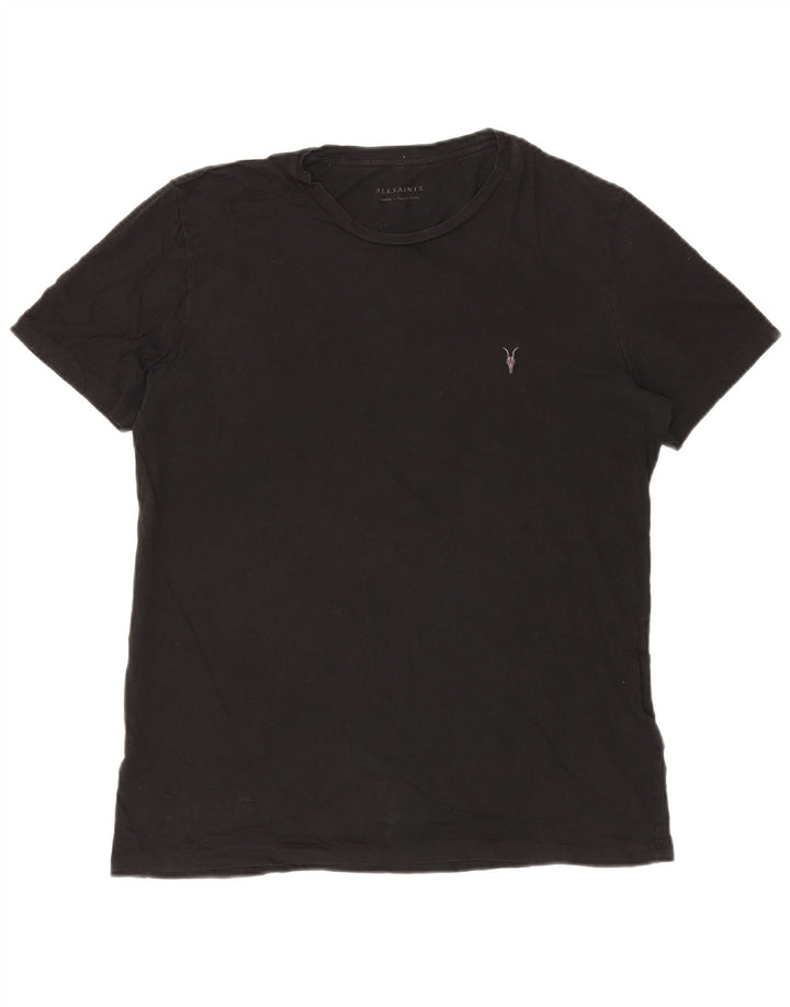 All Saints Mens T-Shirt Top Large Black Cotton