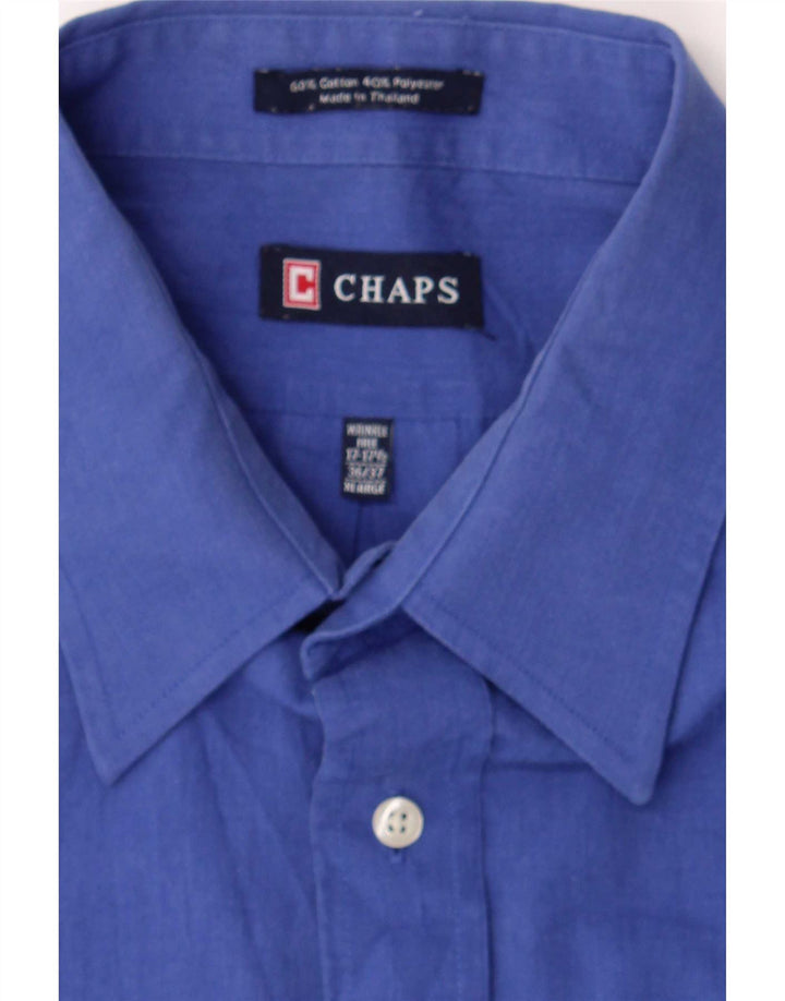 Chaps Mens Shirt Size 17 1/2 XL Blue Cotton