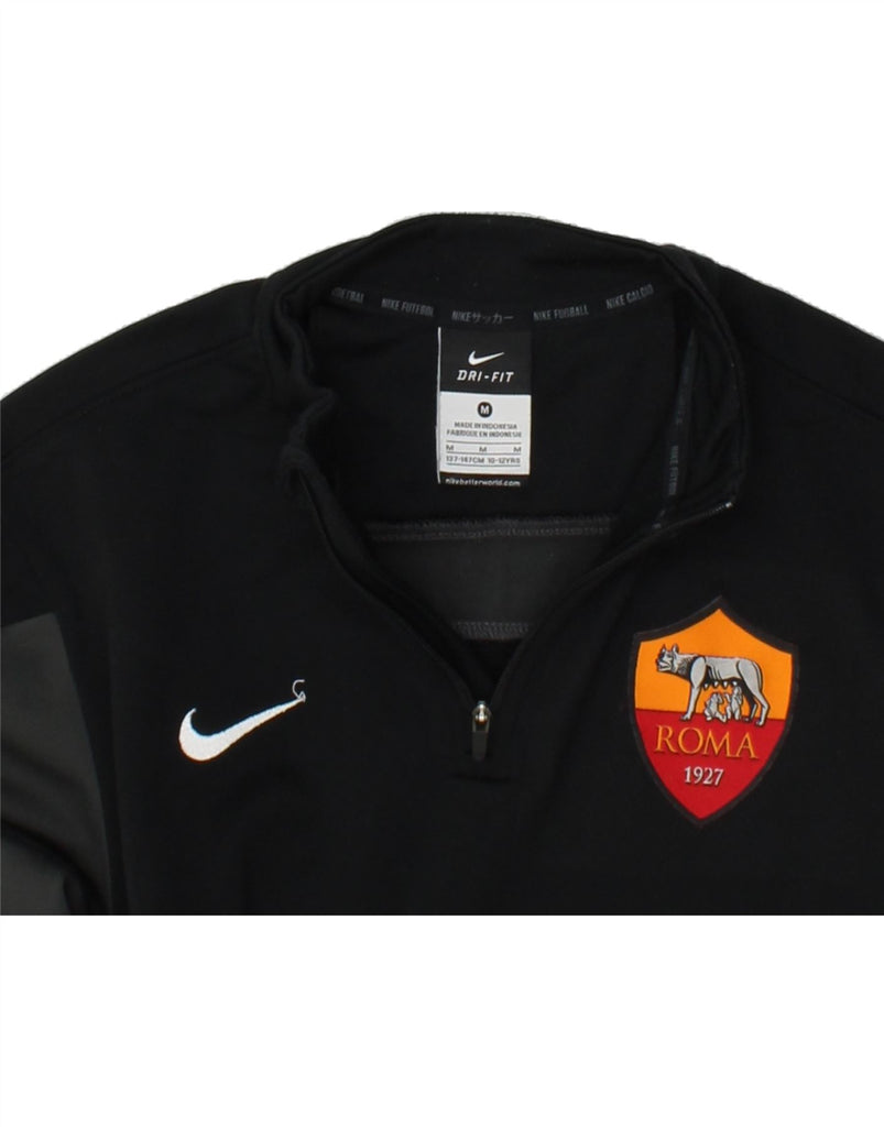 NIKE Boys As Roma Graphic Pullover Tracksuit Top 10-11 Years Medium Black Vintage Nike and Second-Hand Nike from Messina Hembry 