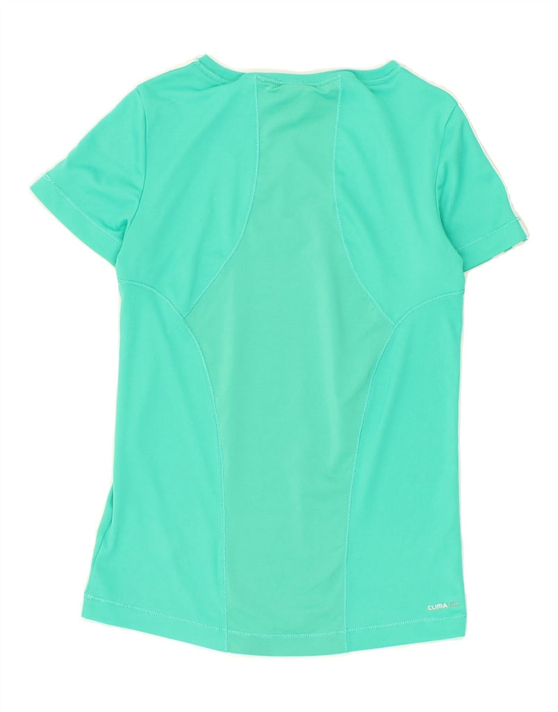 ADIDAS Girls Climalite Graphic T-Shirt Top 11-12 Years Turquoise Polyester | Vintage Adidas | Thrift | Second-Hand Adidas | Used Clothing | Messina Hembry 