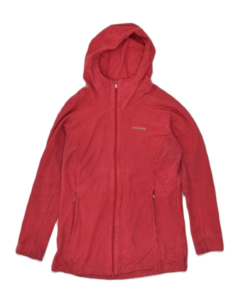 COLUMBIA Womens Hooded Fleece Jacket UK 16 Large Red Polyester | Vintage Columbia | Thrift | Second-Hand Columbia | Used Clothing | Messina Hembry 