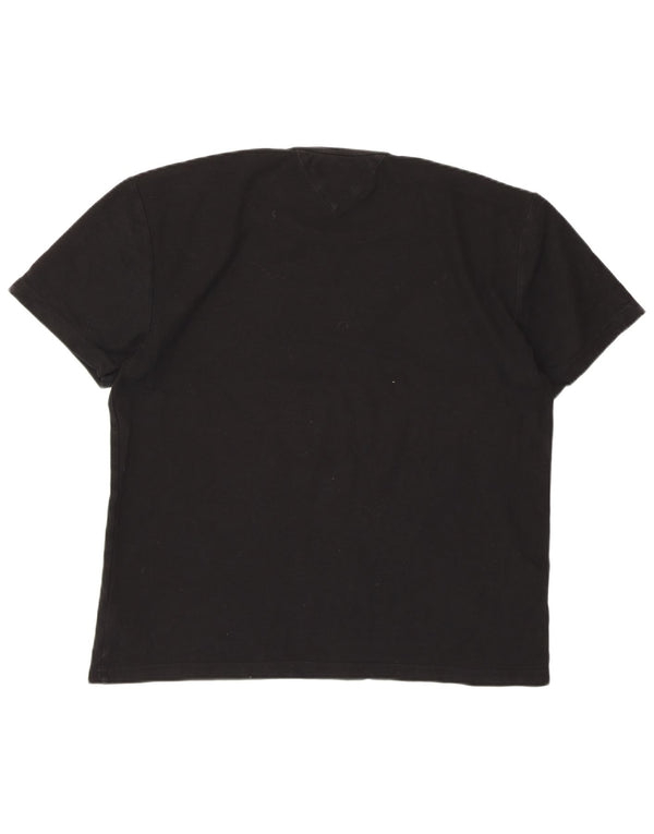 TOMMY HILFIGER Womens T-Shirt Top UK 18 XL Black Cotton