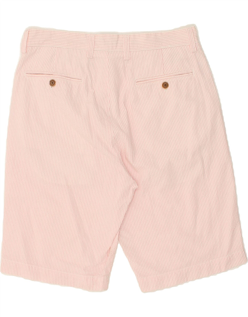 J. CREW Mens Rivington Chino Shorts W31 Large  Pink Striped Cotton | Vintage J. Crew | Thrift | Second-Hand J. Crew | Used Clothing | Messina Hembry 
