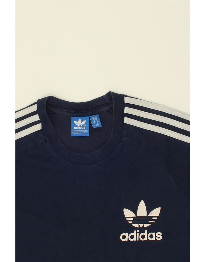 ADIDAS Mens T-Shirt Top Medium Navy Blue Cotton Vintage Adidas and Second-Hand Adidas from Messina Hembry 