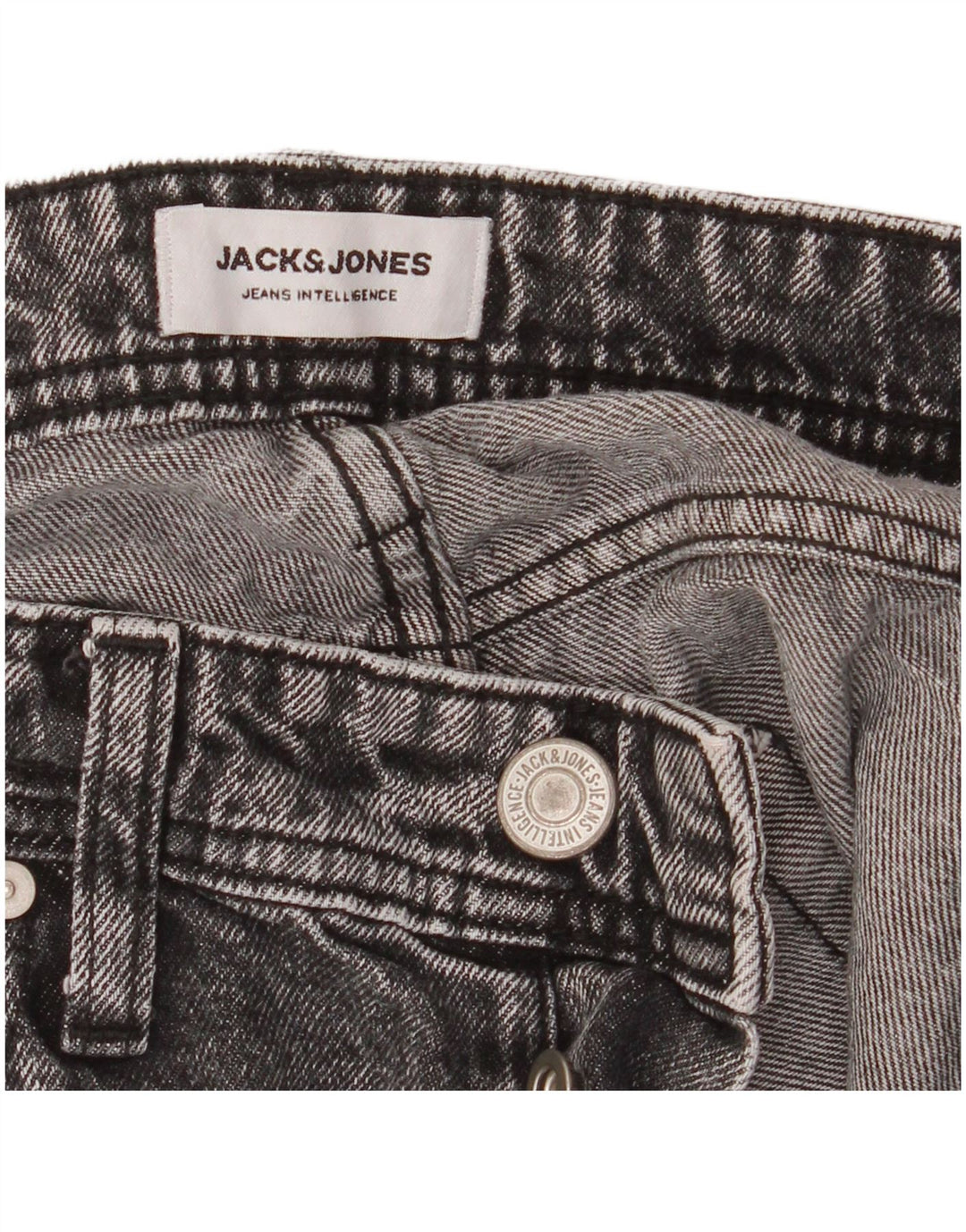 Jack & Jones Mens Eddie Straight Jeans W29 L34 Grey Cotton