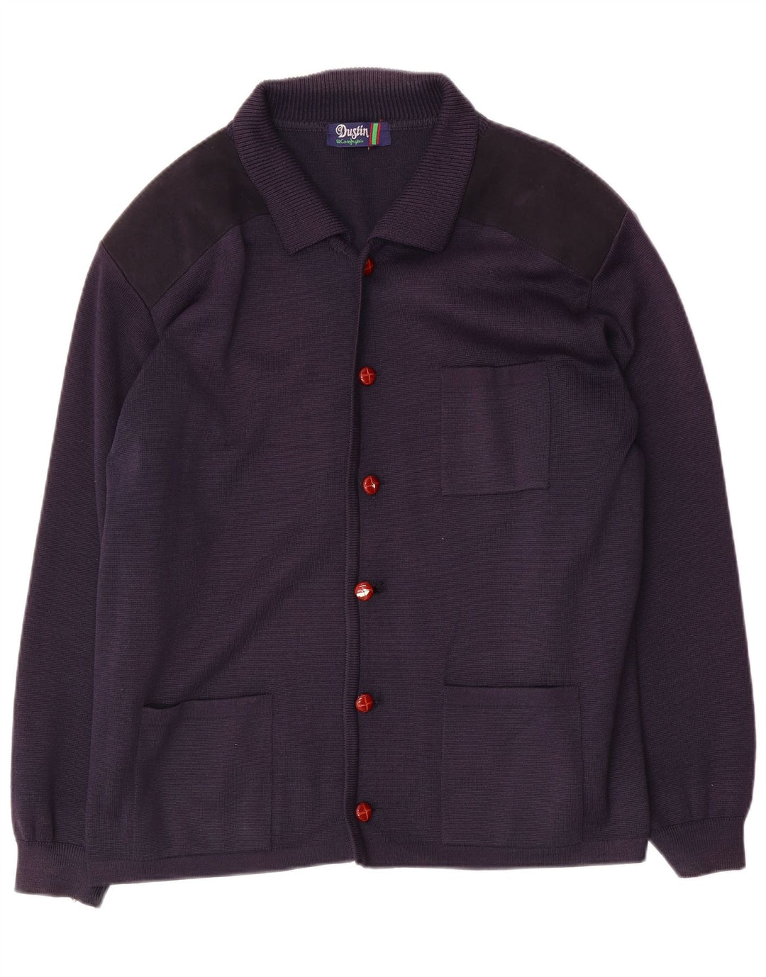 Vintage Mens Cardigan Sweater Large Navy Blue