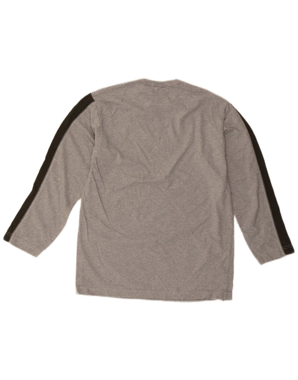 DOCKERS Boys Top Long Sleeve 15-16 Years Large Grey Colourblock Cotton
