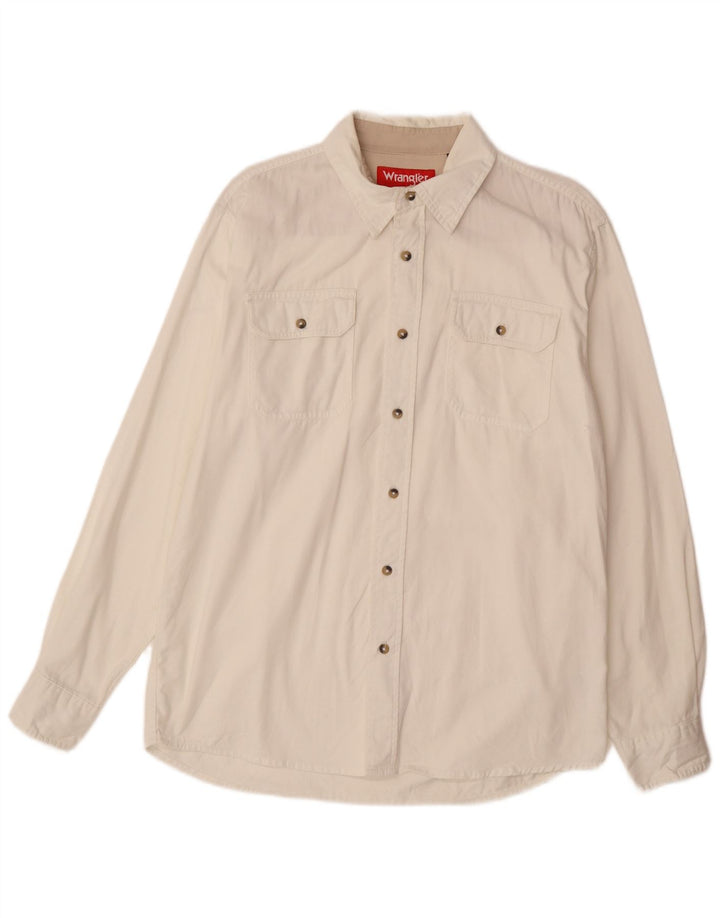 WRANGLER Mens Shirt Medium White Cotton