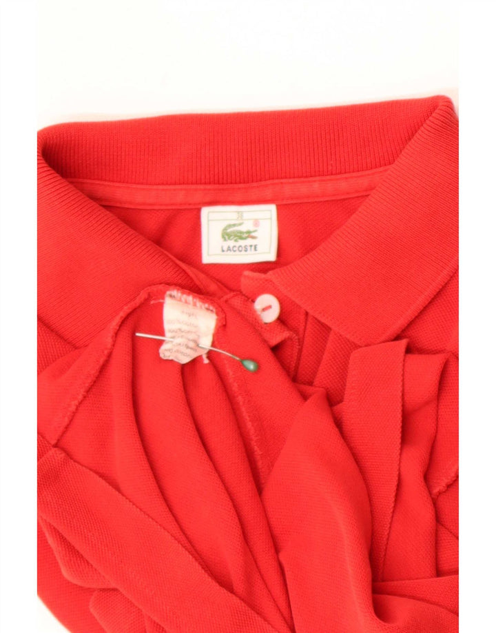Lacoste Womens Polo Shirt Size 38 Medium Red Cotton
