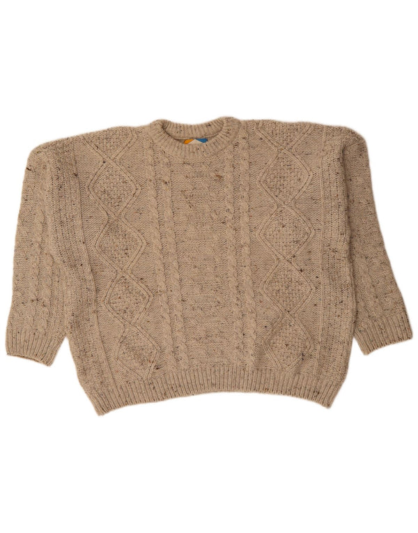 Tenson Mens Boat Neck Jumper Sweater 3XL Beige Flecked