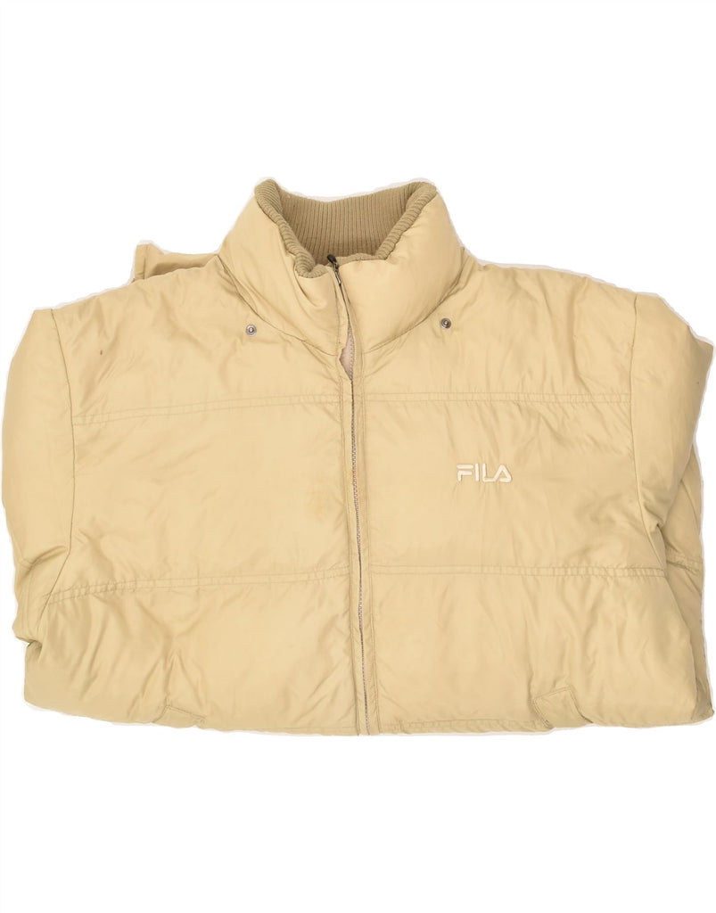 FILA Mens Padded Jacket IT 52/54 XL Beige Nylon | Vintage Fila | Thrift | Second-Hand Fila | Used Clothing | Messina Hembry 