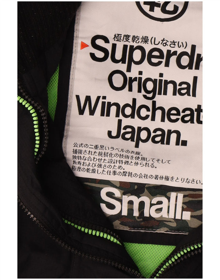 Superdry Mens Windcheater Rain Jacket UK 36 Small Black Nylon