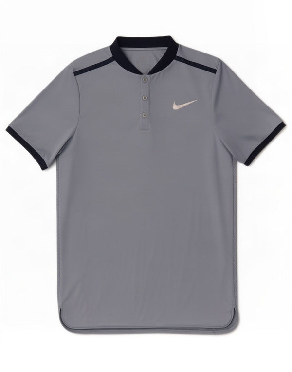 Nike Boys Polo Shirt 12-13 Years Large Blue Striped