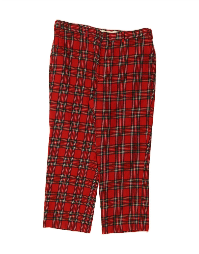 ORVIS Mens Straight Chino Trousers W40 L30 Red Check Wool Vintage Orvis and Second-Hand Orvis from Messina Hembry 