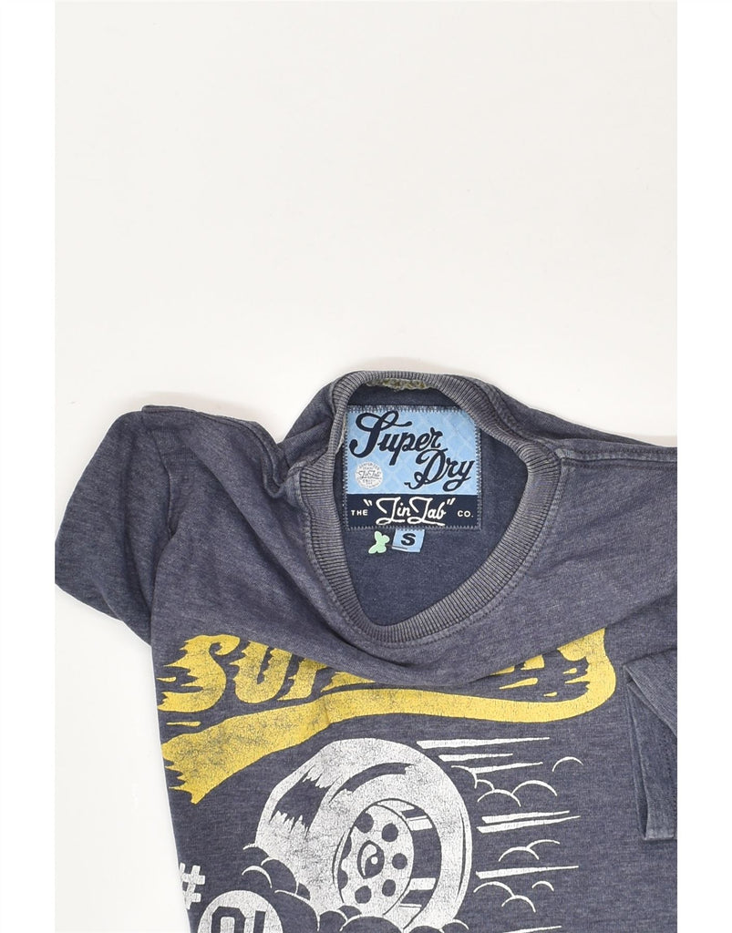 SUPERDRY Mens Graphic T-Shirt Top Small Blue Polyester | Vintage Superdry | Thrift | Second-Hand Superdry | Used Clothing | Messina Hembry 