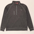 PUMA Womens Zip Neck Sweatshirt Jumper UK 16 Large Grey Flecked Vintage Puma and Second-Hand Puma from Messina Hembry 
