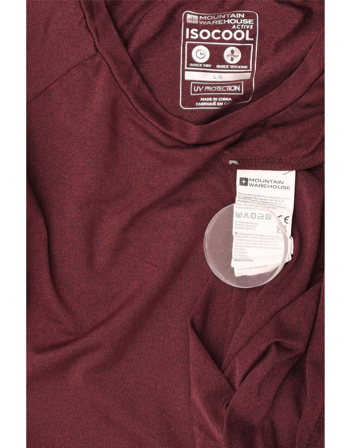 Mountain Warehouse Mens T-Shirt Top Large Burgundy Polyester