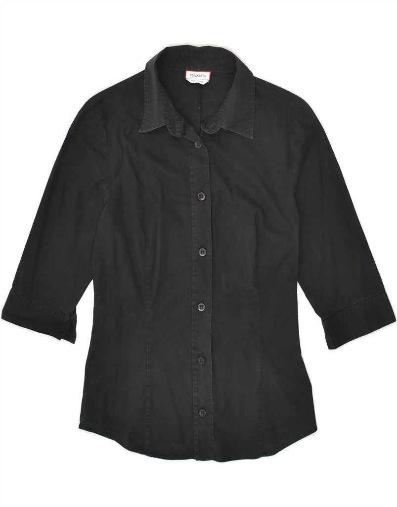 MAX&CO. Womens Shirt UK 8 Small Black | Vintage Max&Co. | Thrift | Second-Hand Max&Co. | Used Clothing | Messina Hembry 