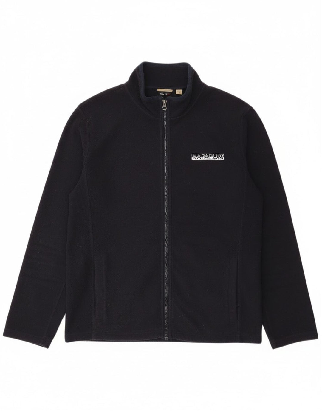 Napapijri Mens Fleece Jacket UK 42 XL Navy Blue Polyester