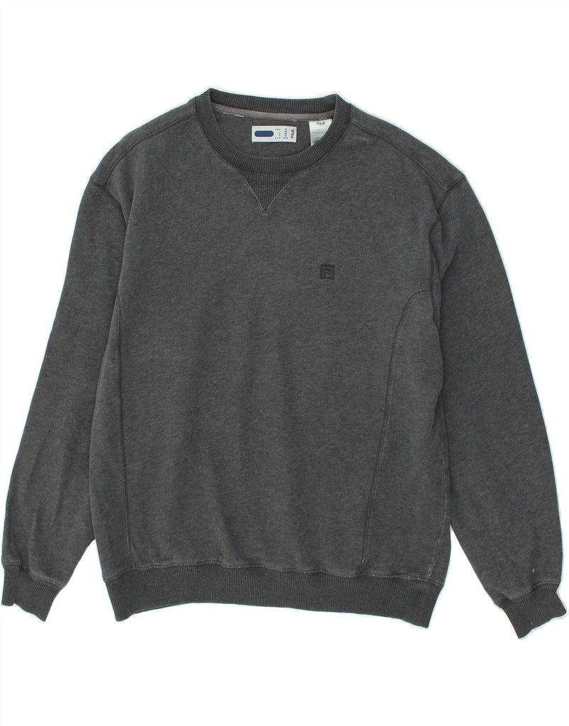 FILA Mens Sweatshirt Jumper IT 50 Medium Grey Cotton | Vintage Fila | Thrift | Second-Hand Fila | Used Clothing | Messina Hembry 