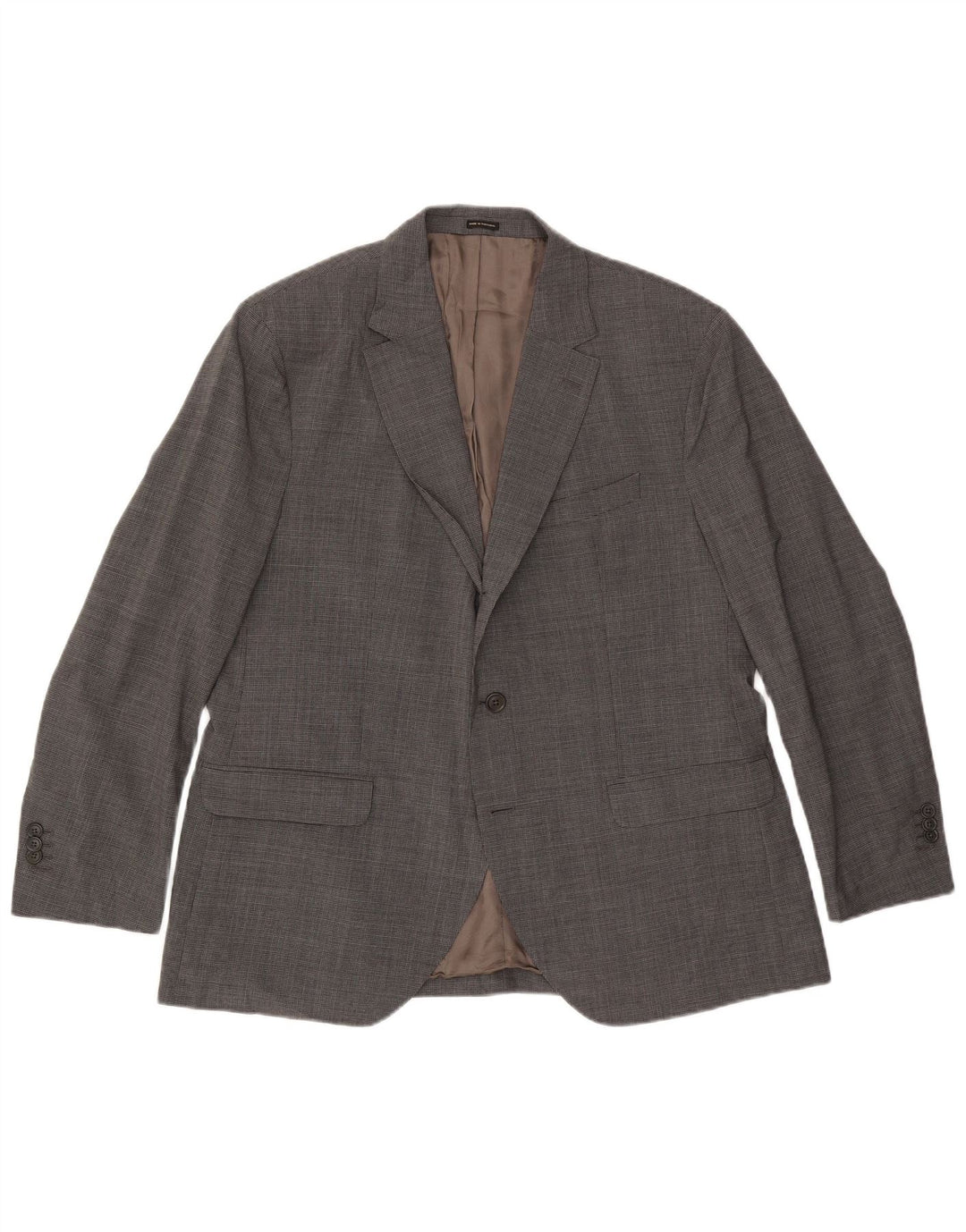 Massimo Dutti Mens 2 Button Blazer Jacket US 46 XL Grey Check Wool