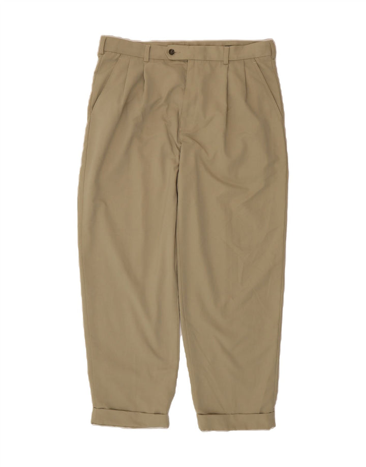 IZOD Mens Pegged Suit Trousers W36 L32 Green Polyester Vintage Izod and Second-Hand Izod from Messina Hembry 