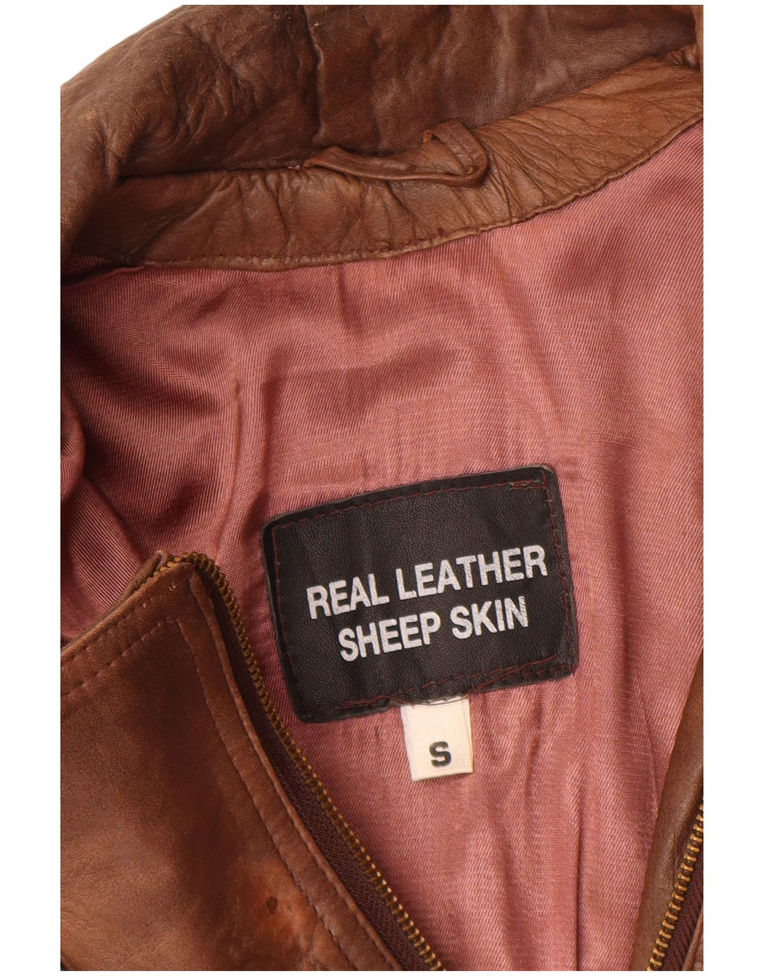 Vintage Womens Leather Biker Jacket UK 10 Small Brown Leather
