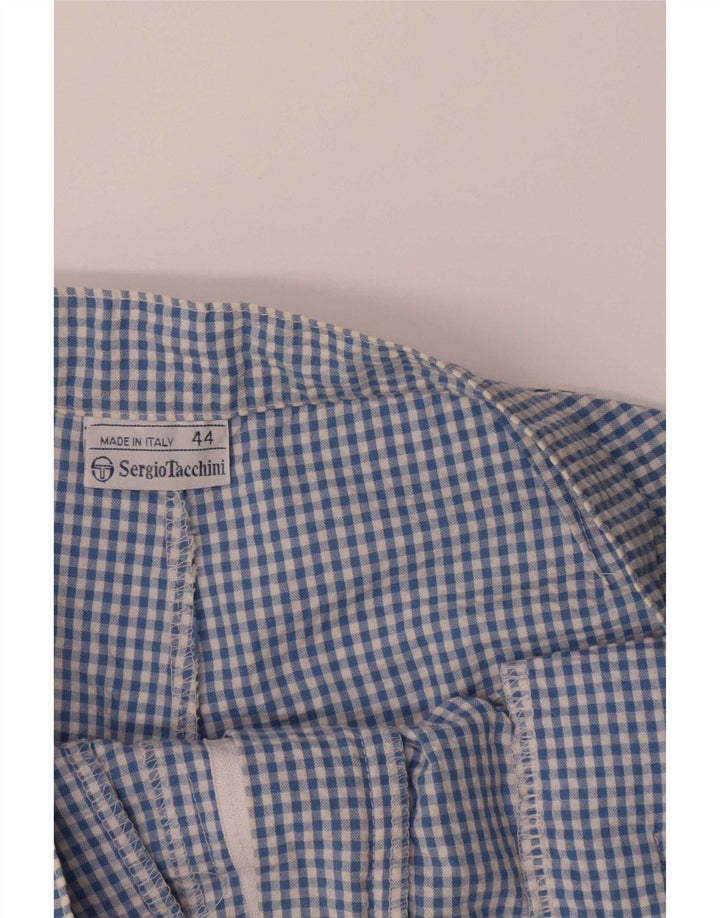 Sergio Tacchini Womens Casual Shorts IT 44 Medium W28 Blue Gingham