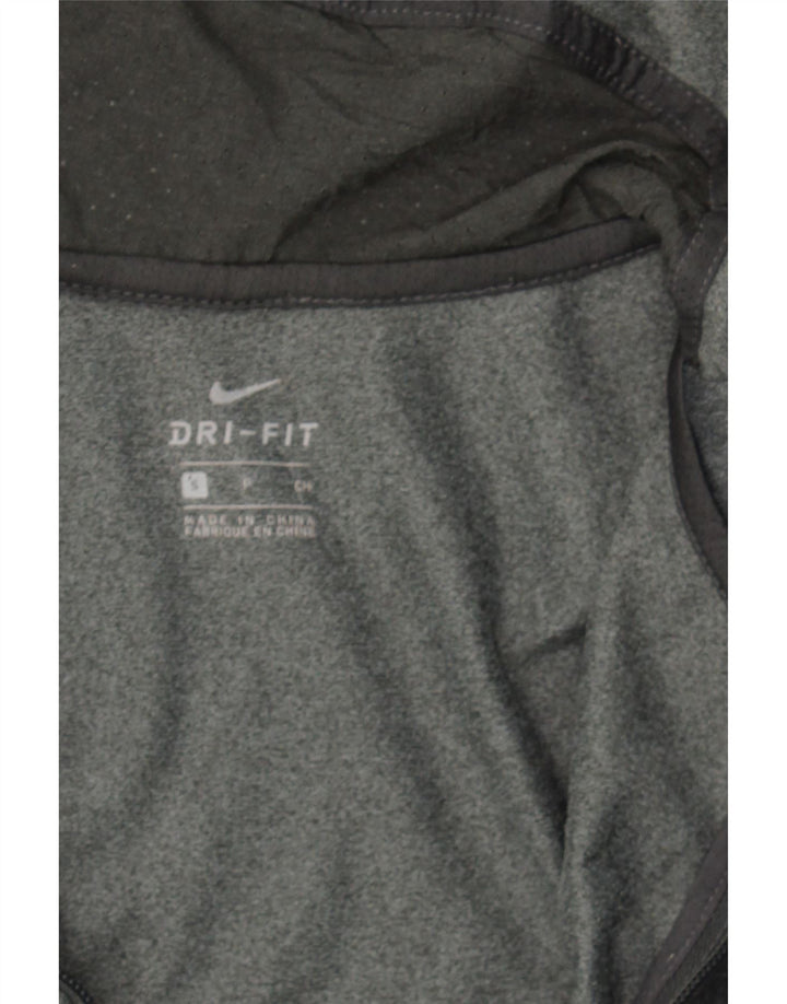 NIKE Womens Dri Fit Zip Hoodie Sweater UK 10 Small Grey Polyester Vintage Nike and Second-Hand Nike from Messina Hembry 
