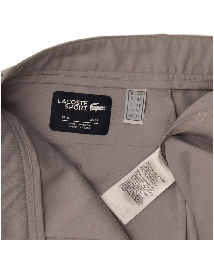 Lacoste Mens Slim Chino Trousers Size 40 Medium W32 L33 Grey Polyester
