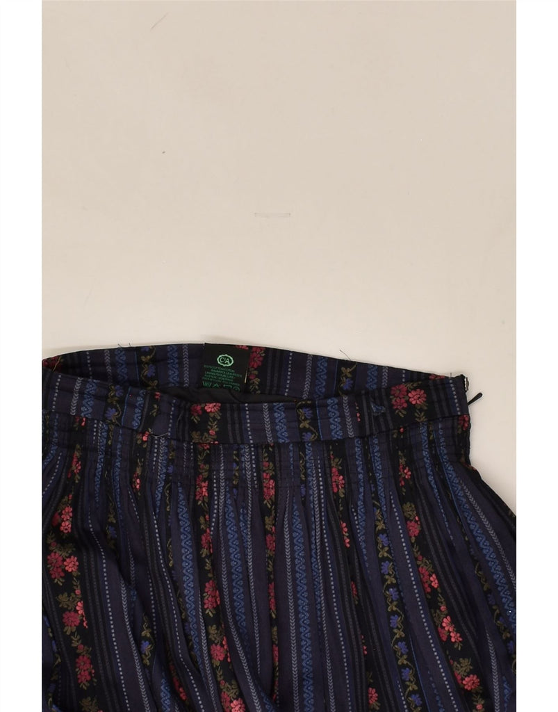 C&A Womens Pleated Skirt W24 XS Navy Blue Fair Isle Cotton | Vintage C&A | Thrift | Second-Hand C&A | Used Clothing | Messina Hembry 