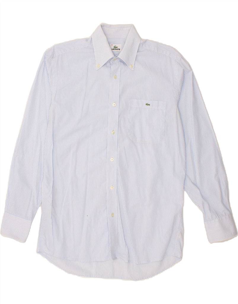 LACOSTE Mens Shirt Size 39 Medium Blue Striped Cotton Vintage Lacoste and Second-Hand Lacoste from Messina Hembry 