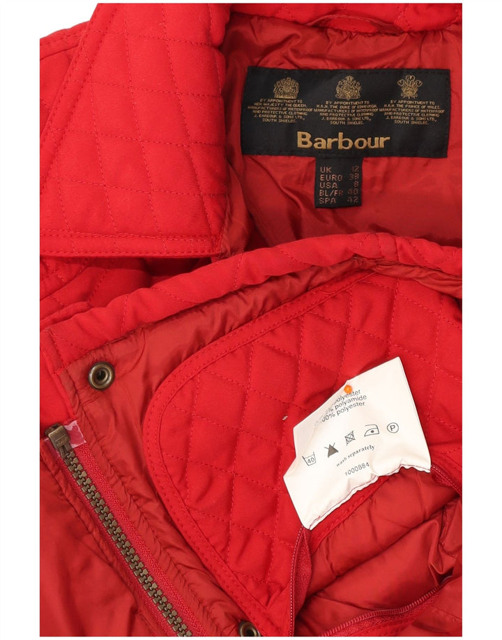 BARBOUR Womens Quilted Gilet UK 12 Medium  Red Polyester
