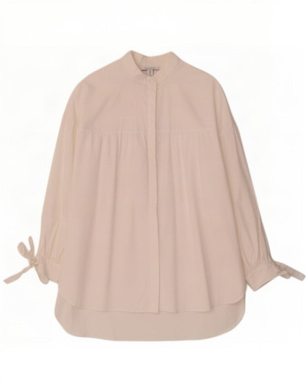 Topshop Womens Oversized Shirt Dress UK 8 Small White Cotton