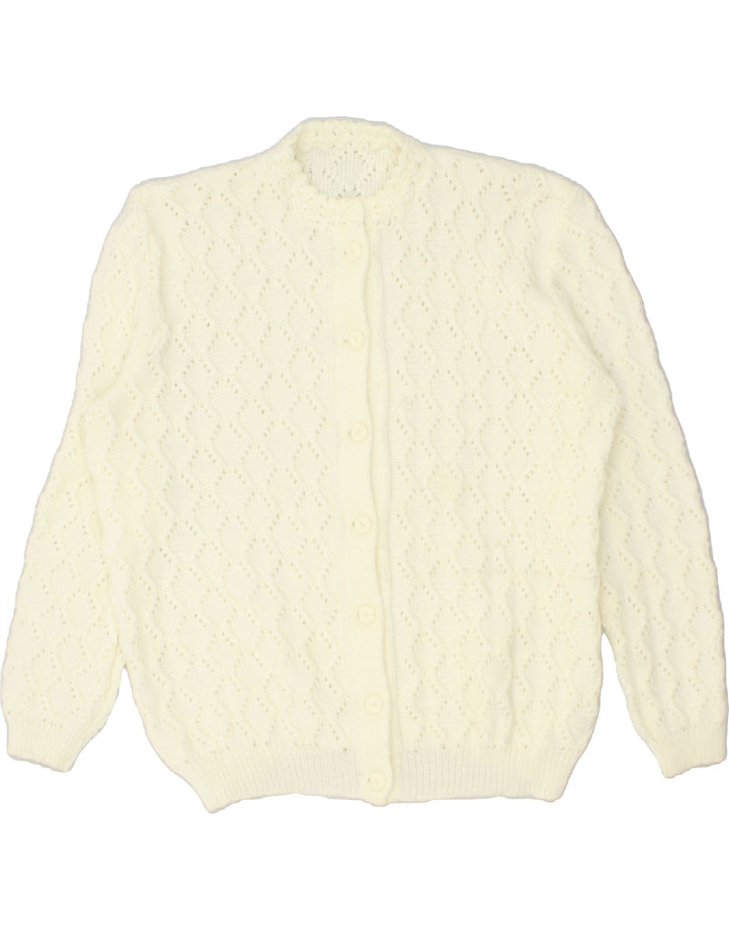 VINTAGE Womens Cardigan Sweater UK 16 Large White | Vintage Vintage | Thrift | Second-Hand Vintage | Used Clothing | Messina Hembry 