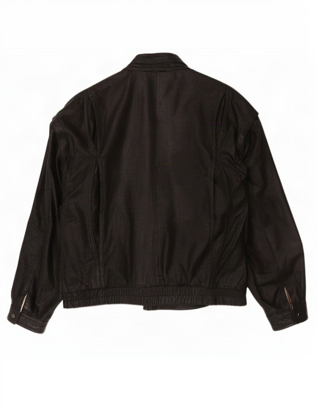 Vintage Mens Leather Jacket IT 52 XL Black