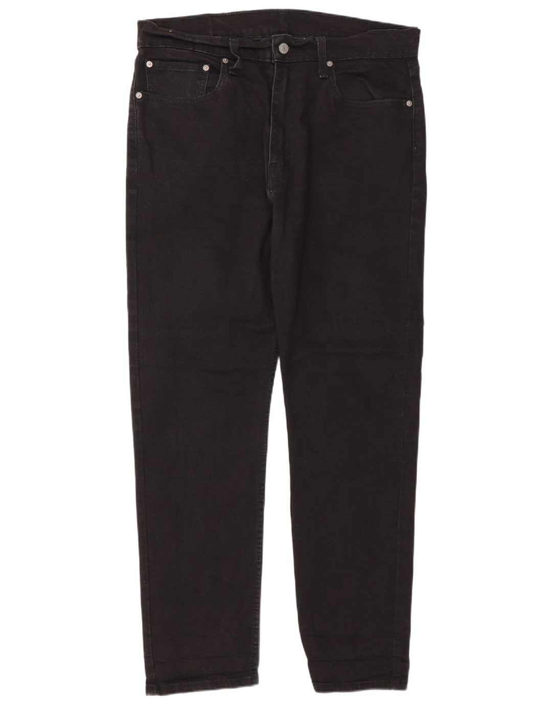 Levi's Mens 502 Tapered Jeans W36 L32 Black Cotton