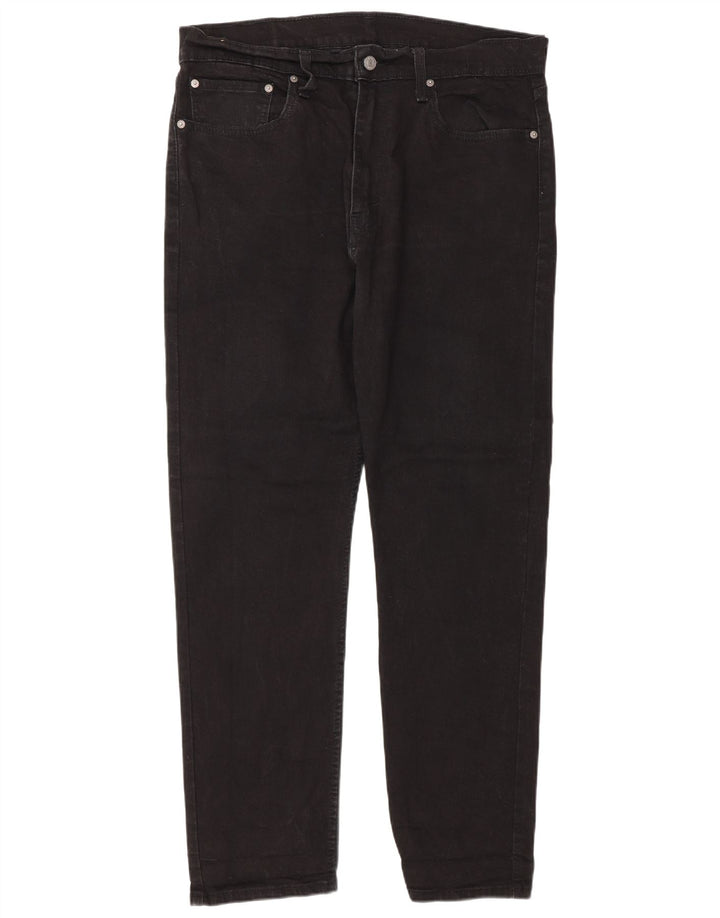 Levi's Mens 502 Tapered Jeans W36 L32 Black Cotton