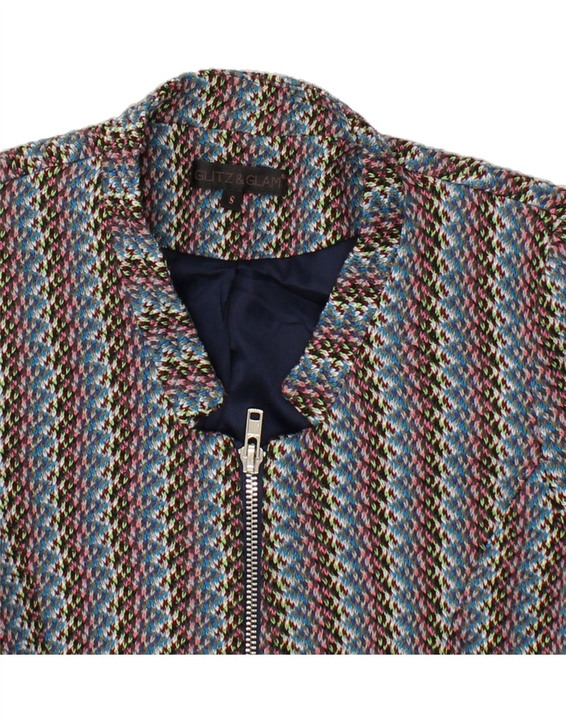 VINTAGE Womens Blazer Jacket UK 10 Small Multicoloured Striped | Vintage Vintage | Thrift | Second-Hand Vintage | Used Clothing | Messina Hembry 