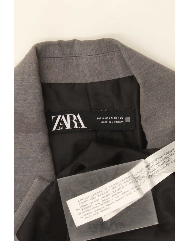 Zara Womens Double Breasted Oversized Blazer Jacket UK 10 Small Grey