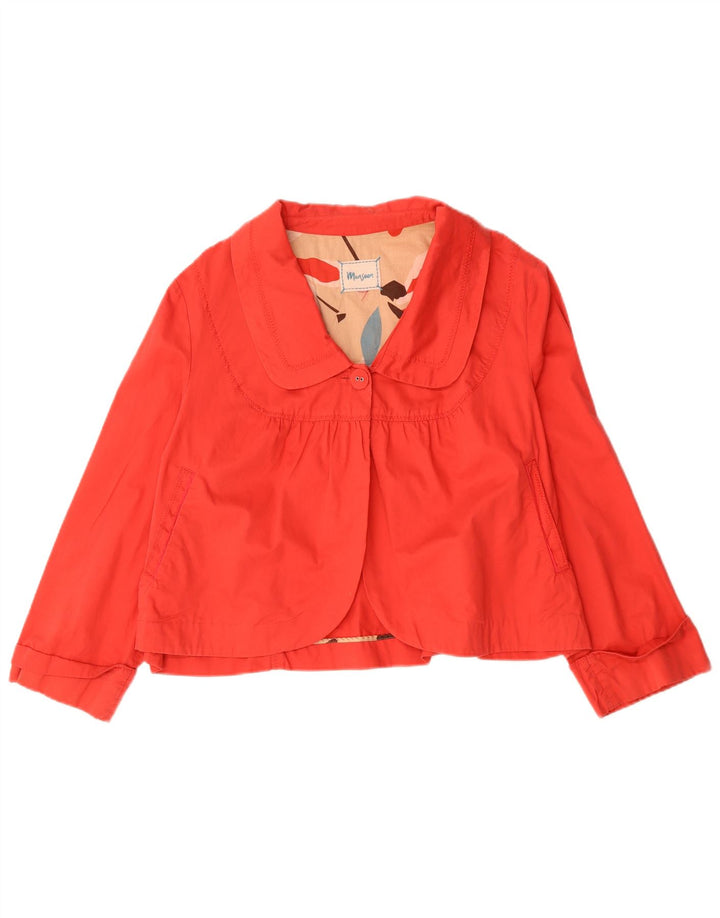 Monsoon Womens Bomber Jacket UK 14 Medium Red Cotton