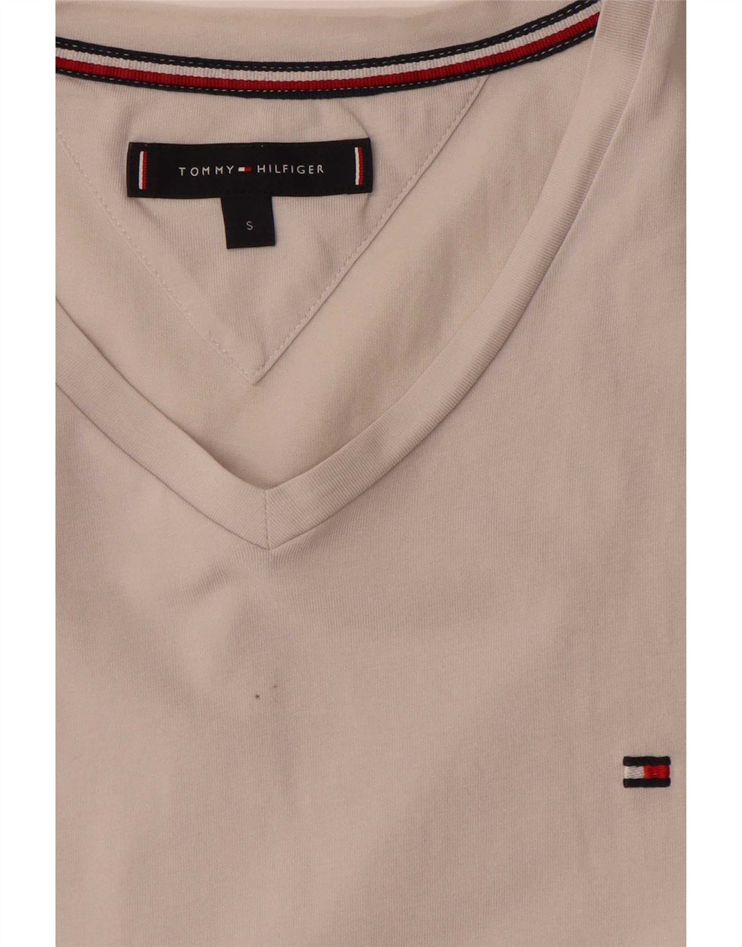 Tommy Hilfiger Mens T-Shirt Top Small White Cotton