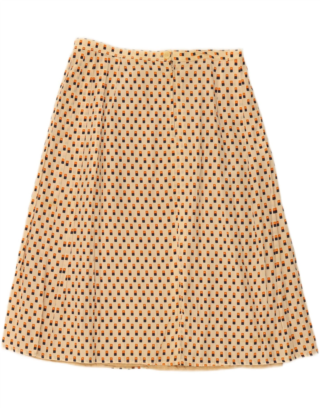 VINTAGE Womens A-Line Skirt W32 Large Beige Spotted Vintage Vintage and Second-Hand Vintage from Messina Hembry 