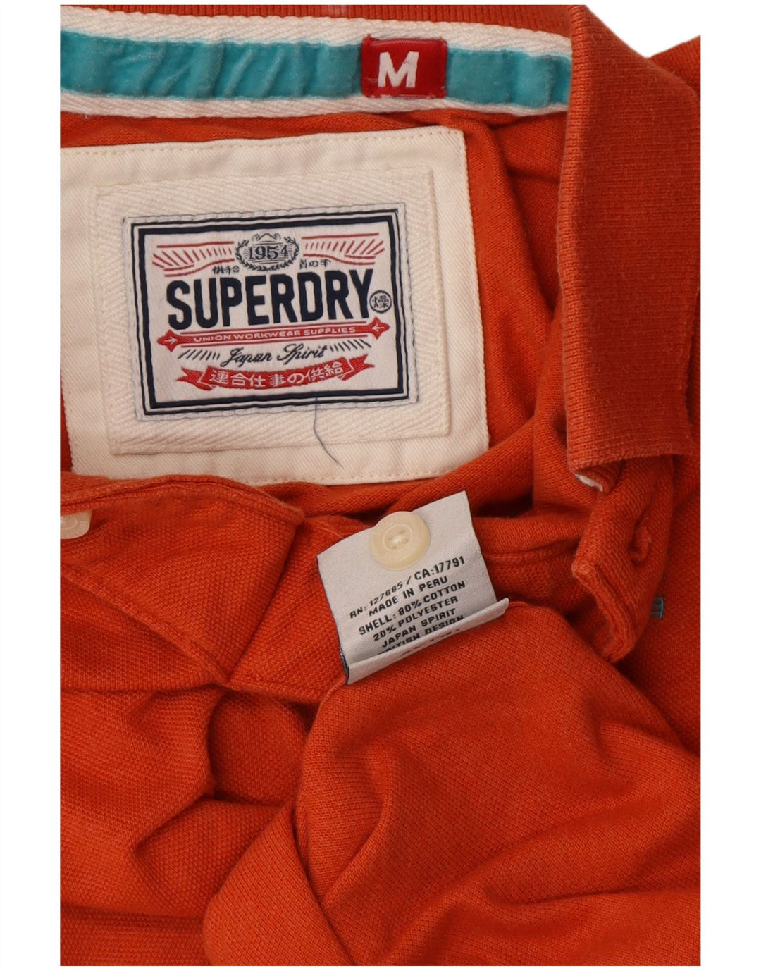 SUPERDRY Mens Tall Polo Shirt Medium Orange Cotton
