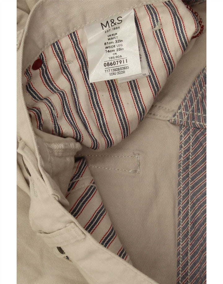 Marks & Spencer Mens Bootcut Casual Trousers W32 L29 Beige Cotton