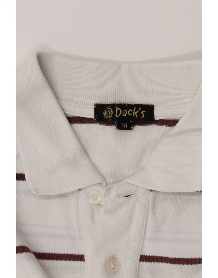 Dack's Mens Polo Shirt Medium White Striped