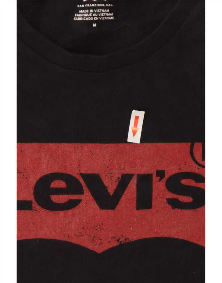Levi's Mens Graphic T-Shirt Top Medium Black Cotton