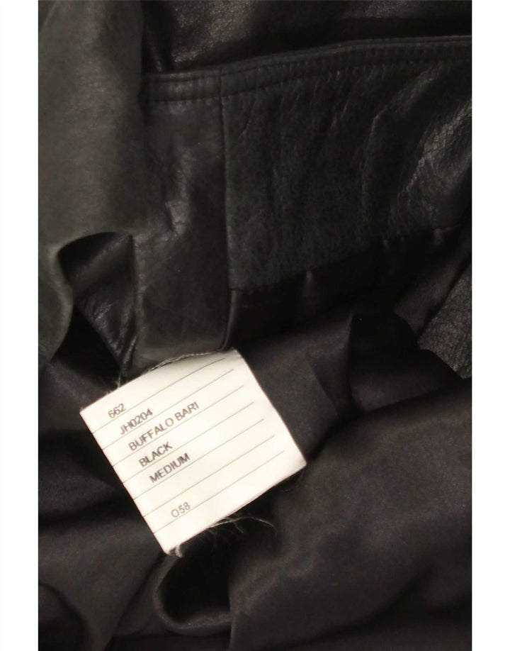 Buffalo Mens Leather Coat UK 38 Medium Black
