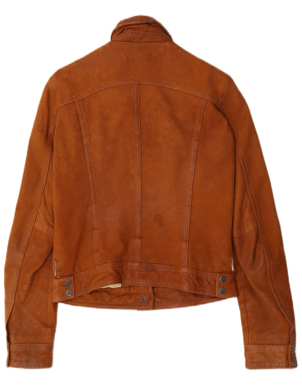 Gypsy Womens Leather Jacket UK 10 Small Brown