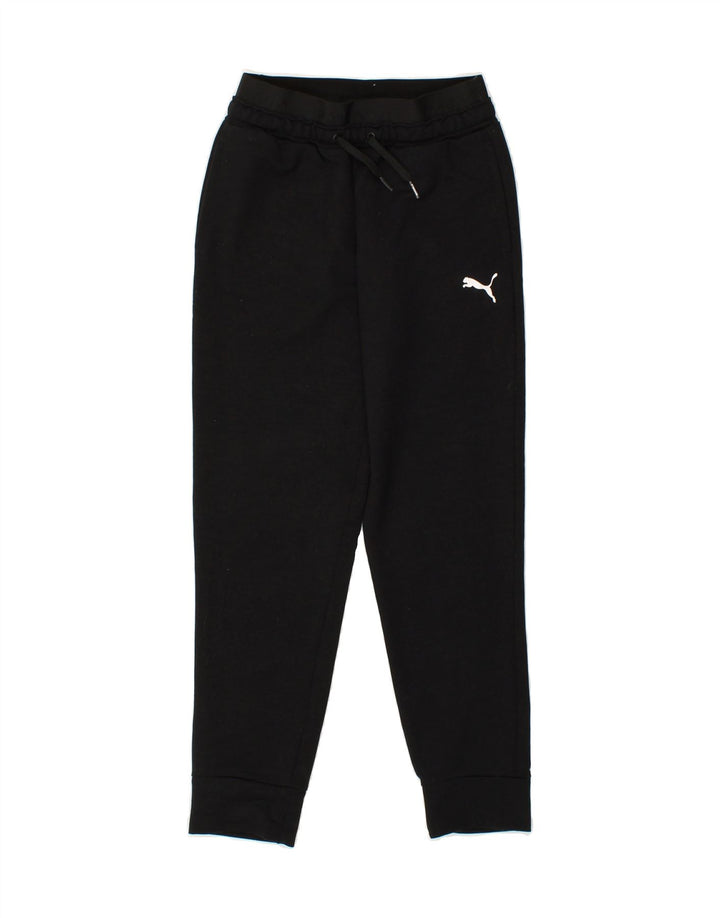 PUMA Girls Tracksuit Trousers Joggers 9-10 Years Black Polyester Vintage Puma and Second-Hand Puma from Messina Hembry 